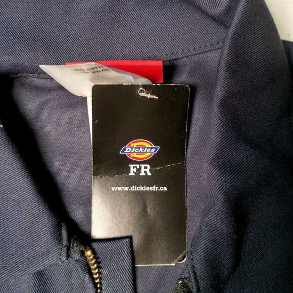 Dickies FR Workwear Jacket Men Small Blue Flame Resistant Twill Work 3259NB New - Picture 12 of 16